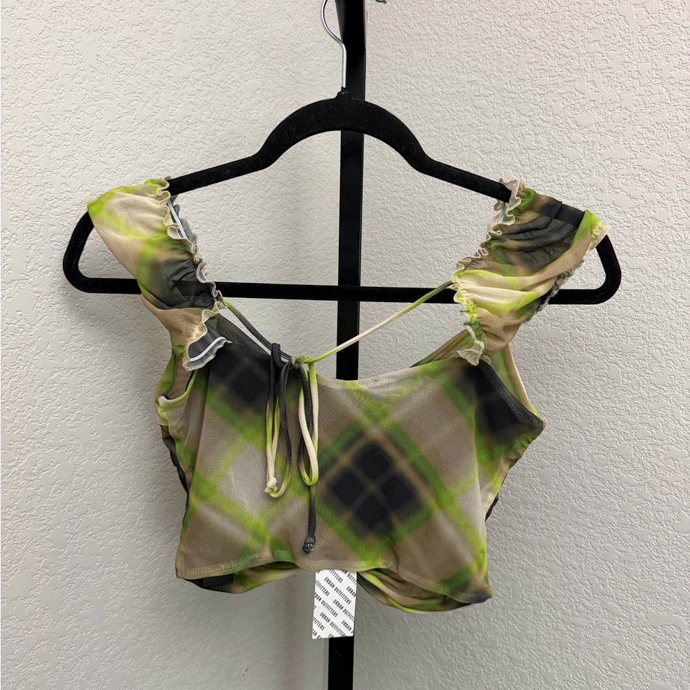 Urban Outfitters Green & Brown Plaid Boot Cut 2 piece set - Retails $99 NWT - Picture 4 of 7
